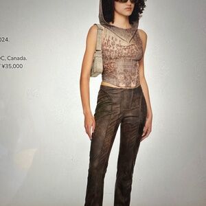 MISBHV Brown Harley Faux Leather Trousers. NWT.